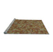 Sideview of Machine Washable Transitional Mahogany Brown Rug, wshpat2134lblu