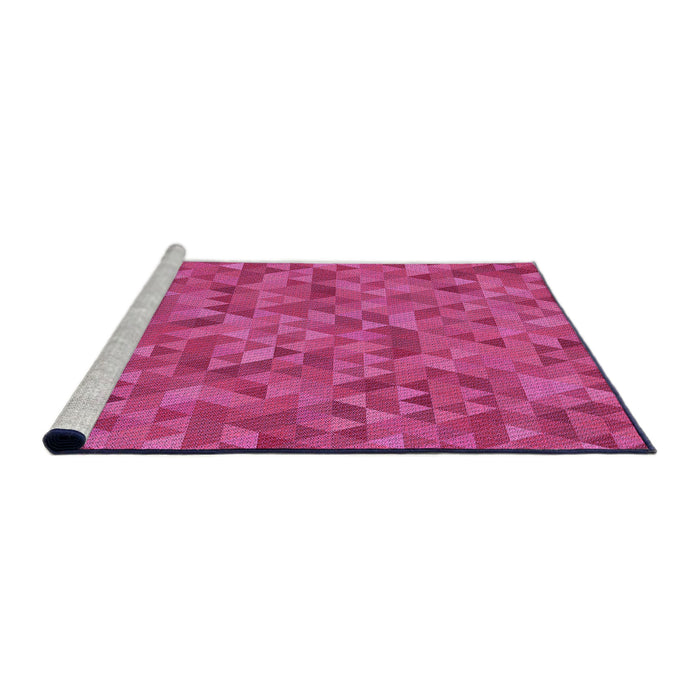 Sideview of Machine Washable Transitional Neon Pink Rug, wshpat2134pur