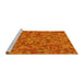 Sideview of Machine Washable Transitional Neon Orange Rug, wshpat2134yw