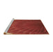 Sideview of Machine Washable Transitional Red Rug, wshpat2135brn