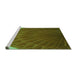 Sideview of Machine Washable Transitional Green Rug, wshpat2135grn