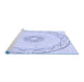 Sideview of Machine Washable Transitional Lavender Blue Rug, wshpat2136blu