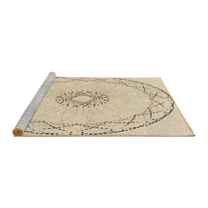 Sideview of Machine Washable Transitional Peach Beige Rug, wshpat2136brn