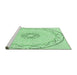 Sideview of Machine Washable Transitional Mint Green Rug, wshpat2136grn