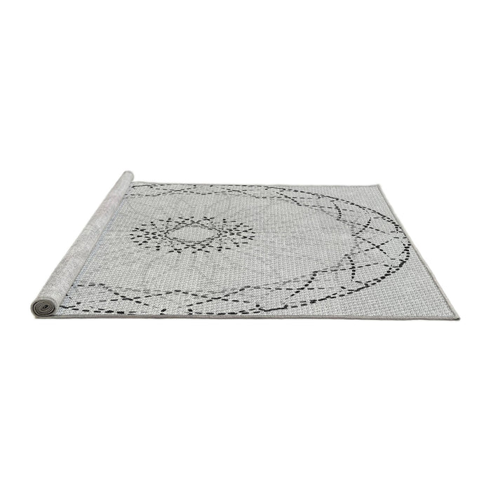 Sideview of Machine Washable Transitional Platinum Gray Rug, wshpat2136gry