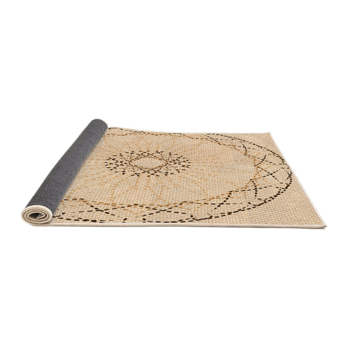 Thickness of Patterned Brown Sand Brown Rug, pat2136org