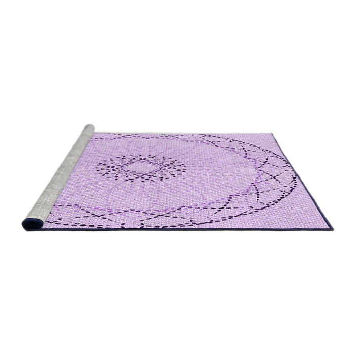 Sideview of Machine Washable Transitional Orchid Purple Rug, wshpat2136pur