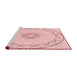 Sideview of Machine Washable Transitional Pink Rug, wshpat2136rd