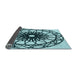 Thickness of Patterned Medium Teal Green Rug, pat2137lblu