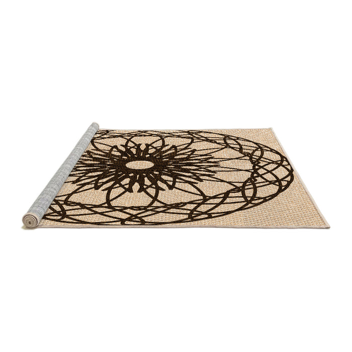 Sideview of Machine Washable Transitional Deep Peach Orange Rug, wshpat2137org