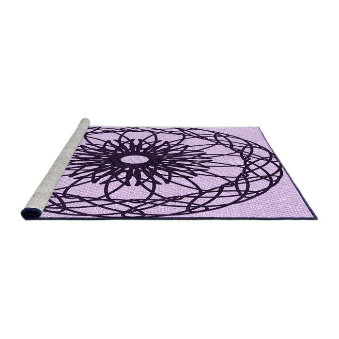 Sideview of Machine Washable Transitional Purple Rug, wshpat2137pur