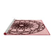 Sideview of Machine Washable Transitional Light Red Pink Rug, wshpat2137rd