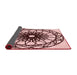 Thickness of Patterned Light Red Pink Rug, pat2137rd