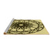 Sideview of Machine Washable Transitional Mustard Yellow Rug, wshpat2137yw