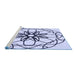 Sideview of Machine Washable Transitional Lavender Blue Rug, wshpat2138blu