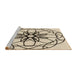 Sideview of Machine Washable Transitional Wheat Beige Rug, wshpat2138brn