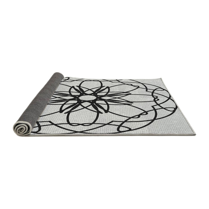 Thickness of Patterned Smokey Gray Rug, pat2138gry