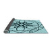 Thickness of Patterned Deep-Sea Green Rug, pat2138lblu