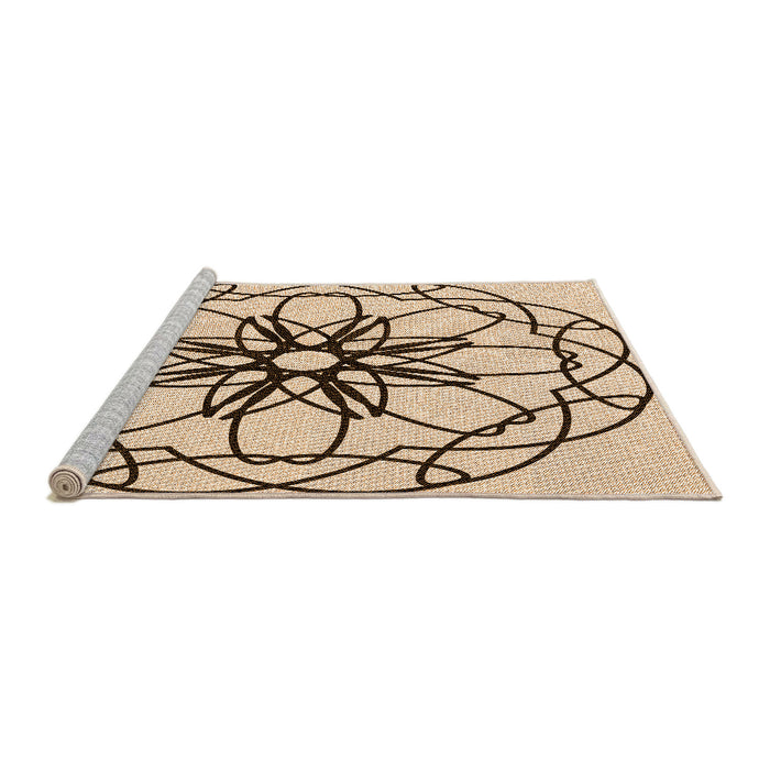 Sideview of Machine Washable Transitional Sienna Brown Rug, wshpat2138org