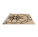 Sideview of Machine Washable Transitional Sienna Brown Rug, wshpat2138org