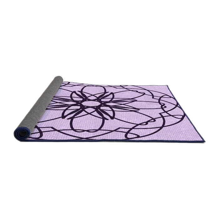 Thickness of Patterned Orchid Purple Rug, pat2138pur