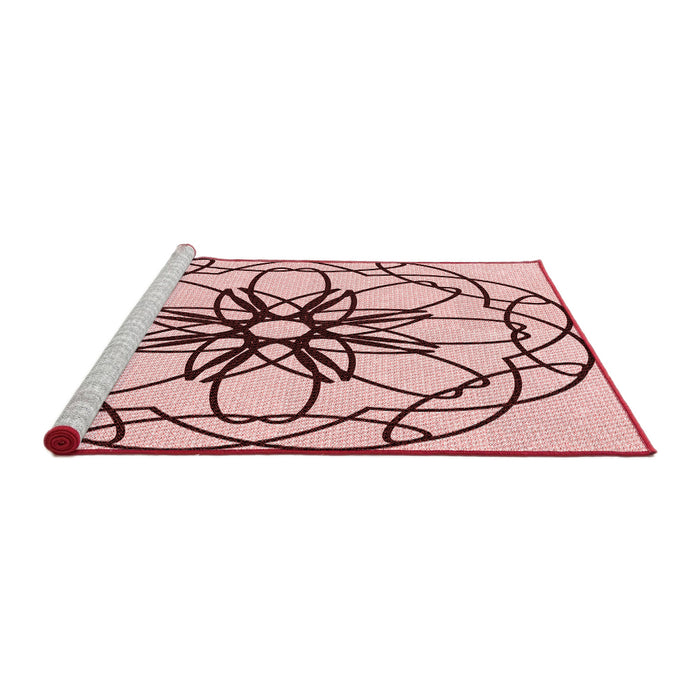 Sideview of Machine Washable Transitional Light Rose Pink Rug, wshpat2138rd