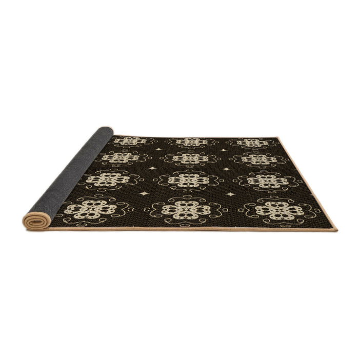 Thickness of Patterned Black Rug, pat2139brn