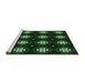 Sideview of Machine Washable Transitional Green Rug, wshpat2139grn