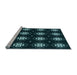 Sideview of Machine Washable Transitional Deep-Sea Green Rug, wshpat2139lblu