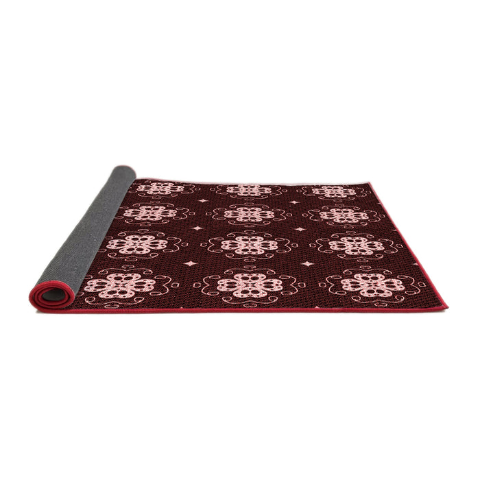 Thickness of Patterned Chocolate Brown Rug, pat2139rd