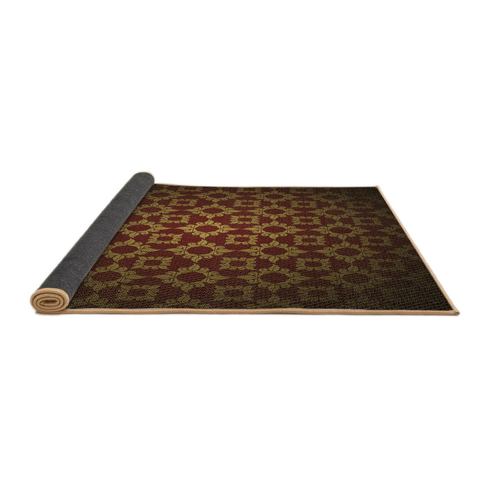 Thickness of Patterned Saddle Brown Rug, pat214brn