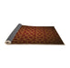 Thickness of Patterned Mahogany Brown Rug, pat214org