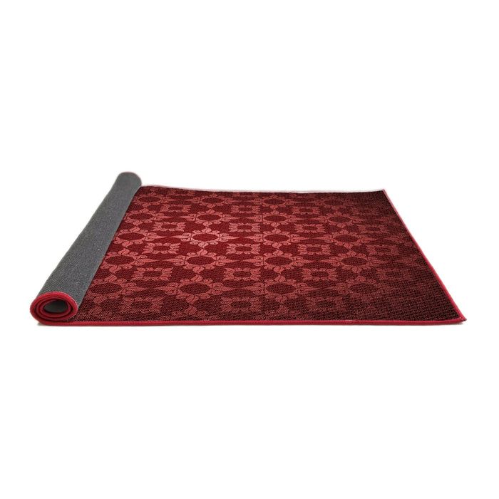 Thickness of Patterned Crimson Red Rug, pat214rd