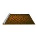 Sideview of Machine Washable Transitional Dark Bronze Brown Rug, wshpat214yw