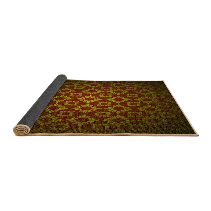 Thickness of Patterned Dark Bronze Brown Rug, pat214yw