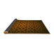 Thickness of Patterned Dark Bronze Brown Rug, pat214yw