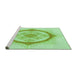 Sideview of Machine Washable Transitional Green Rug, wshpat2140grn