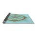 Thickness of Patterned Electric Blue Rug, pat2140lblu