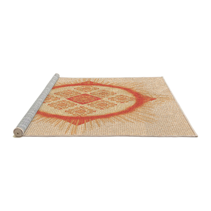 Sideview of Machine Washable Transitional Golden Blonde Gold Rug, wshpat2140org