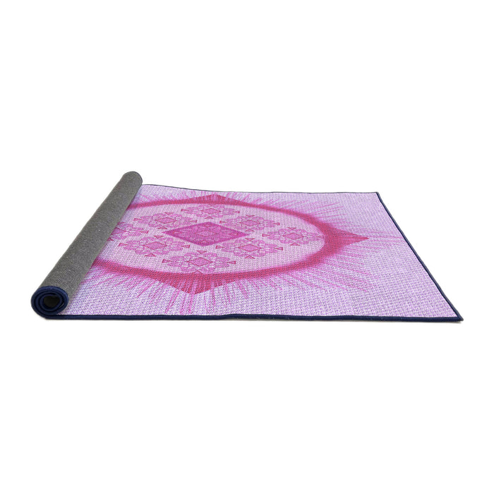 Thickness of Patterned Blossom Pink Rug, pat2140pur