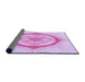 Thickness of Patterned Blossom Pink Rug, pat2140pur