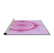 Sideview of Machine Washable Transitional Blossom Pink Rug, wshpat2140pur