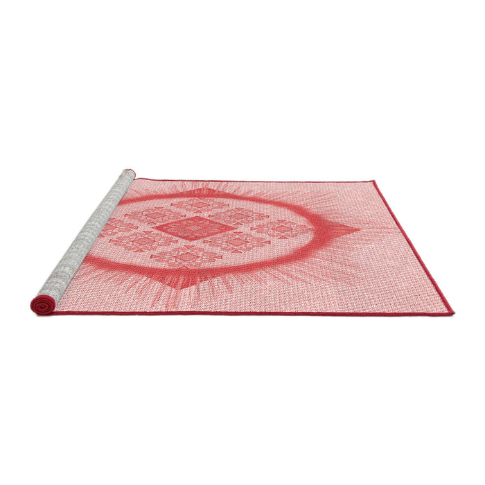 Sideview of Machine Washable Transitional Light Red Pink Rug, wshpat2140rd
