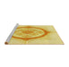 Sideview of Machine Washable Transitional Yellow Rug, wshpat2140yw