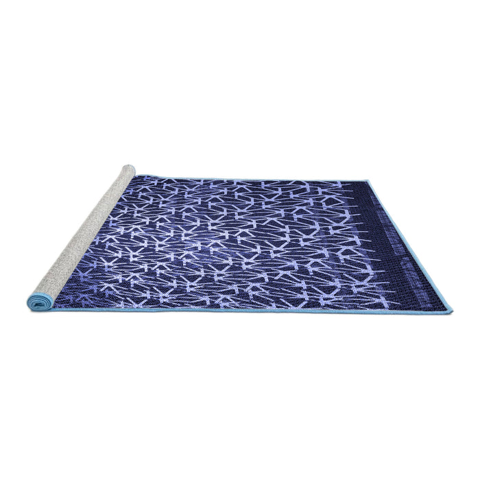 Sideview of Machine Washable Transitional Periwinkle Purple Rug, wshpat2141blu