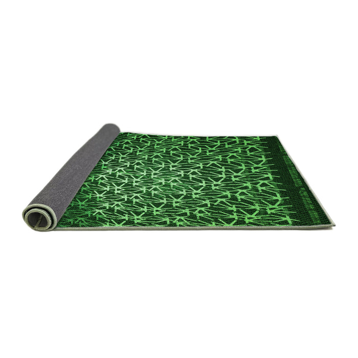 Thickness of Patterned Dark Forest Green Rug, pat2141grn