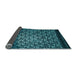 Thickness of Patterned Deep Teal Green Rug, pat2141lblu