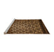 Sideview of Machine Washable Transitional Black Brown Rug, wshpat2141org