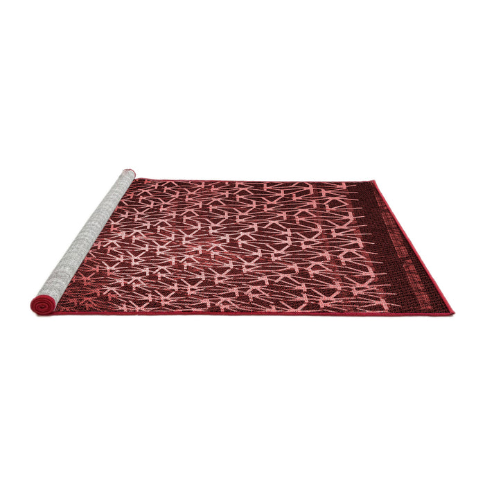 Sideview of Machine Washable Transitional Red Rug, wshpat2141rd