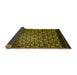 Thickness of Patterned Black Brown Rug, pat2141yw